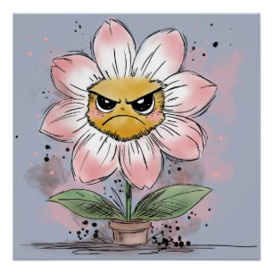 Grumpy Flower Poster