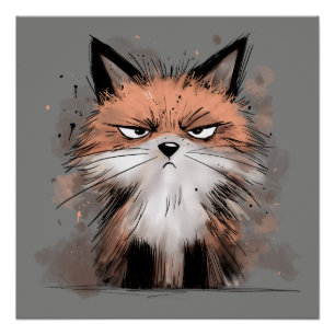 Grumpy Fox Poster