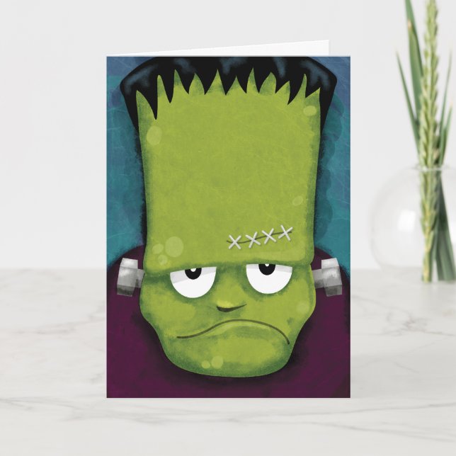 Grumpy Frankenstein | Happy Halloween Card (Front)