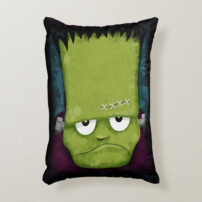 Grumpy Frankenstein's Monster Halloween Decorative Cushion (Front(Vertical))