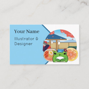Grumpy Frog and Ramen Feast: Japan Getaway Business Card