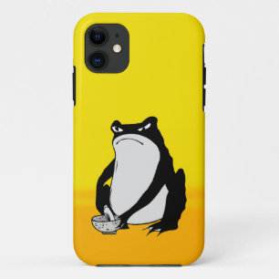 Grumpy Frog drawing Japanese art by Matsumoto Hoji iPhone 11 Case