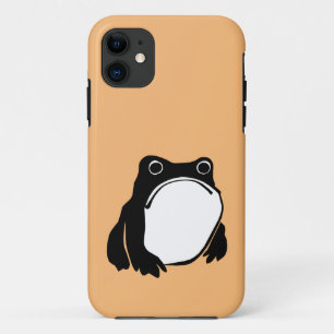 Grumpy Frog drawing Japanese art by Matsumoto Hoji iPhone 11 Case