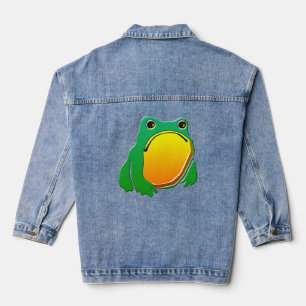 Grumpy Frog drawing Japanese art by Matsumoto Hoji Denim Jacket