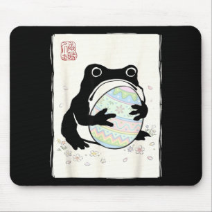Grumpy Frog Funny Easter Bunny Anime Japanese Mouse Pad