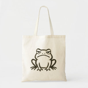 Grumpy Frog – Minimalist Brushstroke Mood on Tote Bag