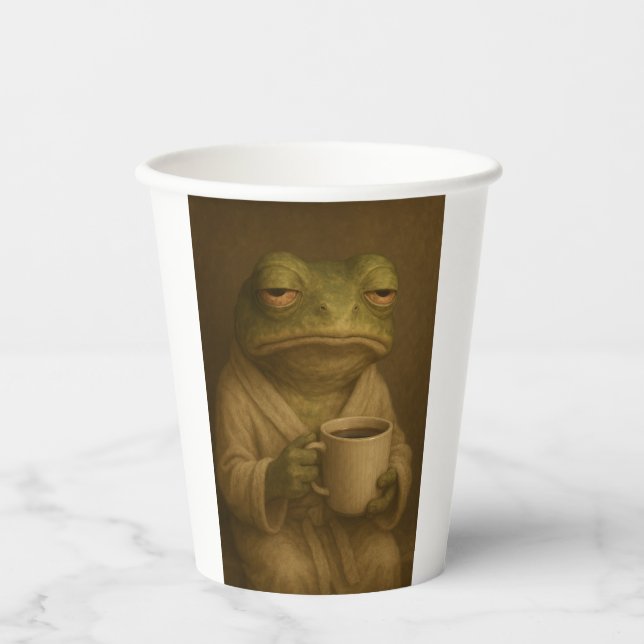 Grumpy Frog  Paper Cups (Front)