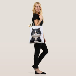 Grumpy funny cat  tote bag