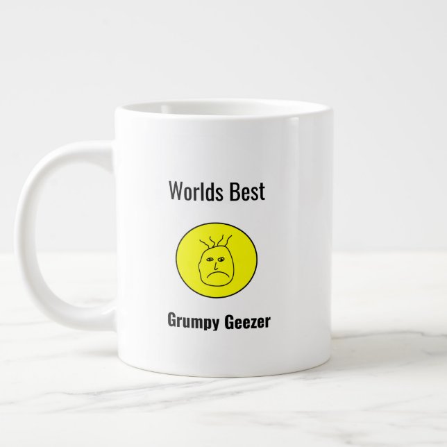 Grumpy Geezer Father's Day Large Coffee Mug (Left)