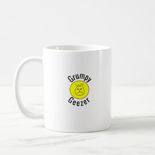 Grumpy Geezer Small curved text logo Coffee Mug (Left)