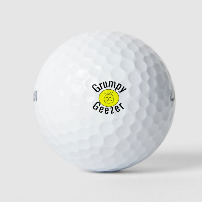 Grumpy Geezer Small curved text logo Golf Balls (Front)