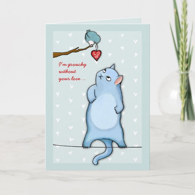 Grumpy George green Grouchy Valentine's Card (Front)
