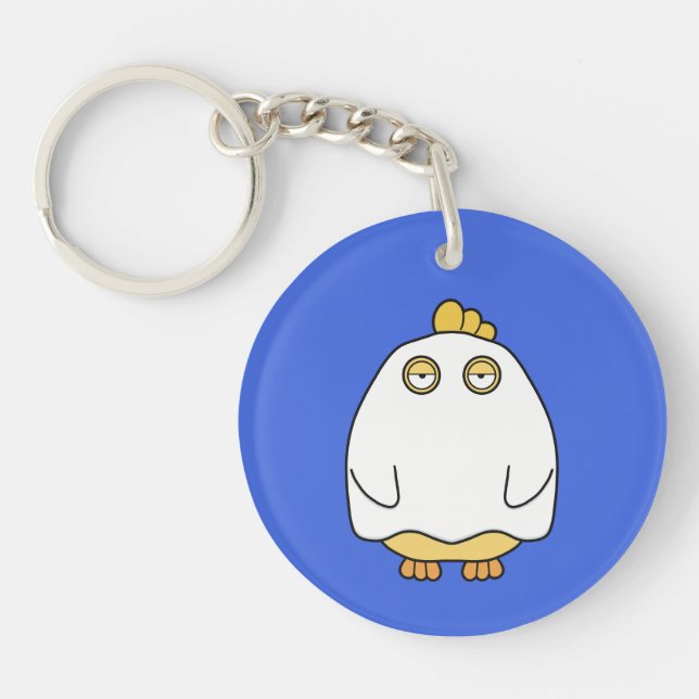 Grumpy Ghost Chick Key Ring (Front)