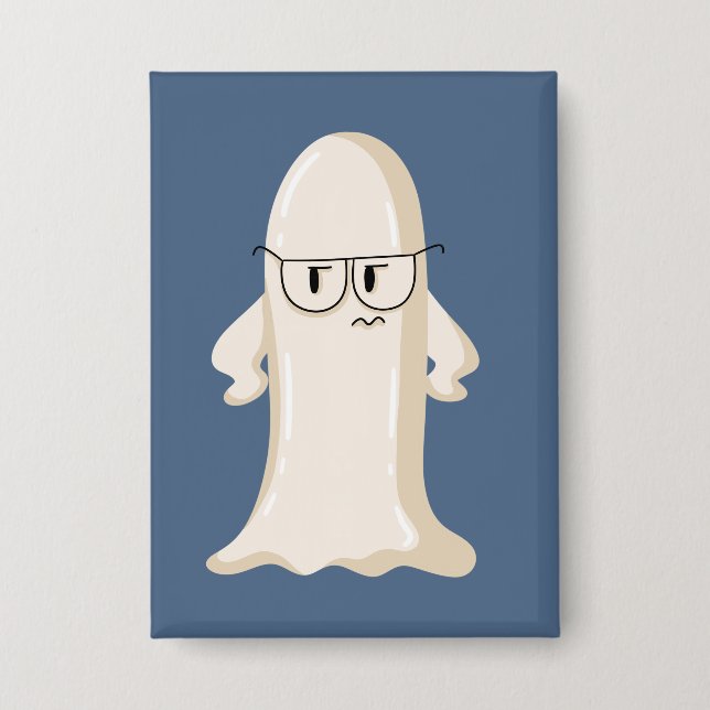 Grumpy Ghost with Glasses (Front)
