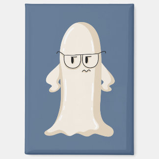 Grumpy Ghost with Glasses Magnet