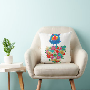 Grumpy Giant on Pastel Blooms Cushion