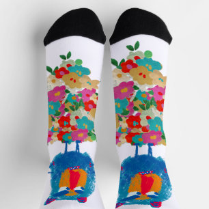 Grumpy Giant on Pastel Blooms Socks