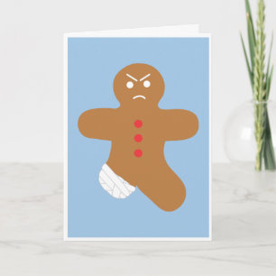 Grumpy Gingerbread Man Christmas Card