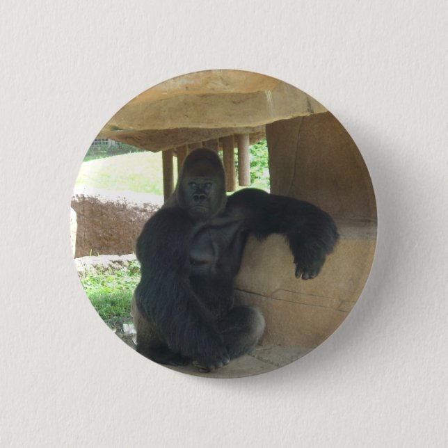 Grumpy Gorilla 6 Cm Round Badge (Front)