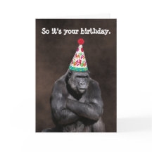 Grumpy Gorilla Yay Birthday