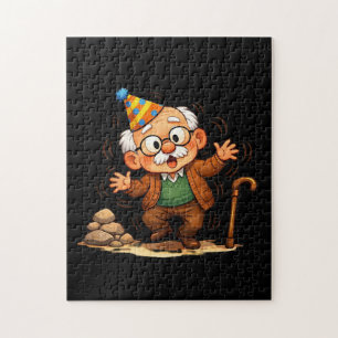 Grumpy Grandpa Standing Up Too Fast Joke Jigsaw Puzzle