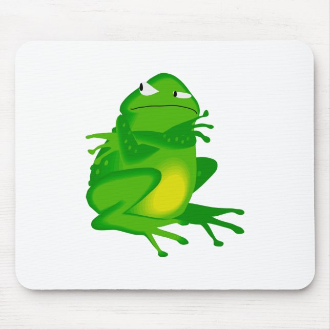 Grumpy green Frog Mouse Pad (Front)
