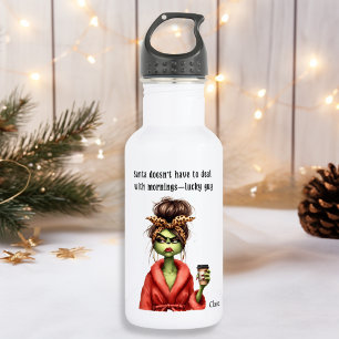Grumpy Green Furry Women Loves Coffee 532 Ml Water Bottle