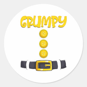 Grumpy Halloween Dwarf Costume Colour Matching Classic Round Sticker