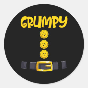 Grumpy Halloween Dwarf Costume Colour Matching Classic Round Sticker