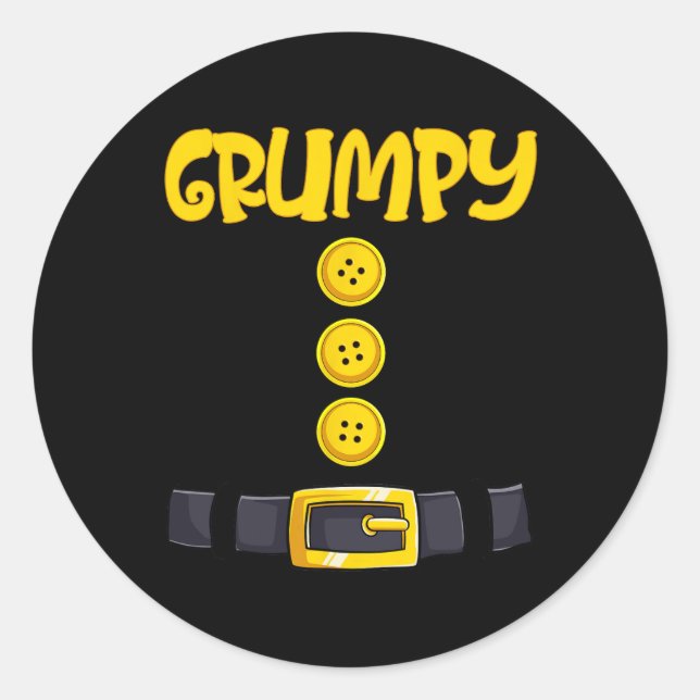 Grumpy Halloween Dwarf Costume Colour Matching  Classic Round Sticker (Front)