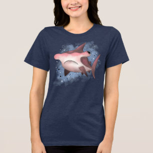 Grumpy Hammerhead Shark Tri-Blend Shirt