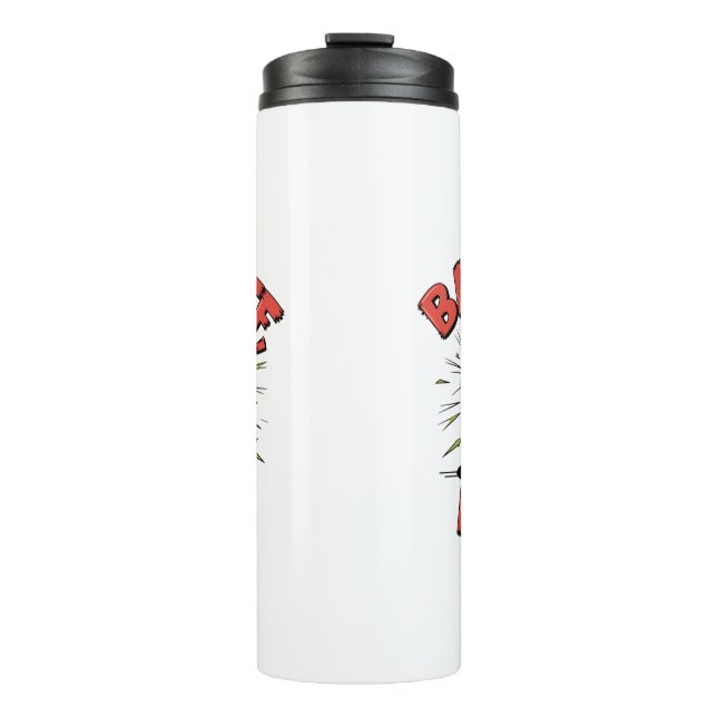 Grumpy Hamster "Back Off, I Bite" Funny Sarcastic Thermal Tumbler (Front)