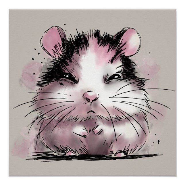 Grumpy Hamster Poster (Front)