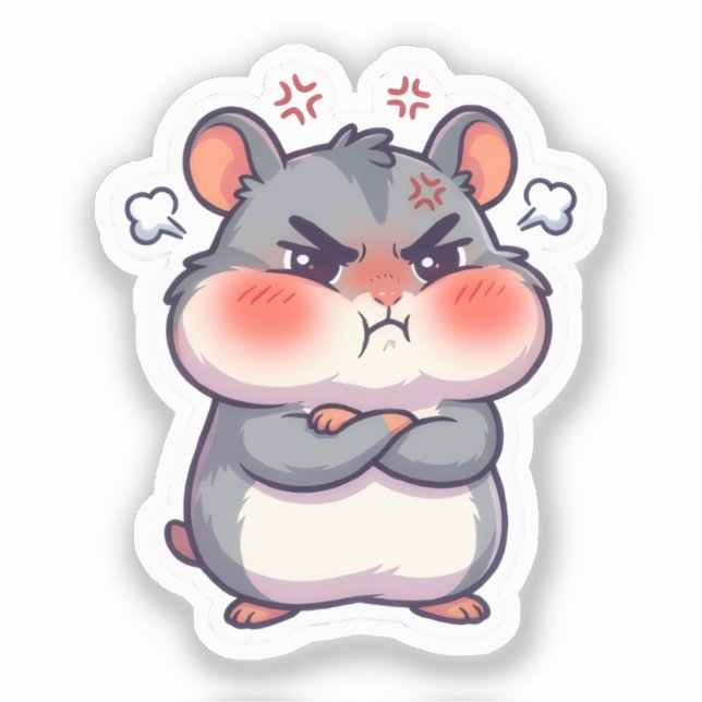 Grumpy Hamster Sticker (Front)
