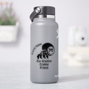 Grumpy Hermit Crab Silhouette Monogram Contour