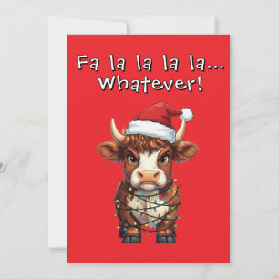 Grumpy Highland Cow Christmas Card