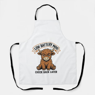 Grumpy Highland Cow Funny Offline Mood Shirt Apron