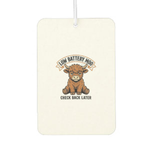 Grumpy Highland Cow Funny Offline Mood Shirt Car Air Freshener