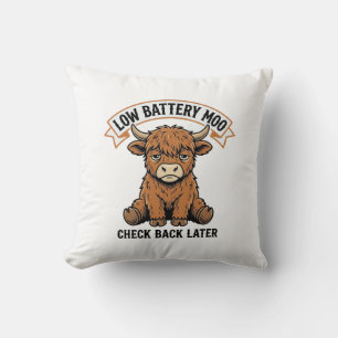 Grumpy Highland Cow Funny Offline Mood Shirt Cushion