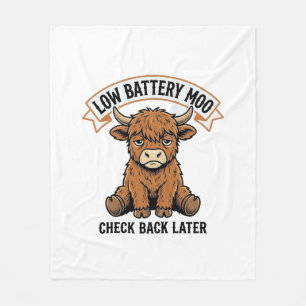 Grumpy Highland Cow Funny Offline Mood Shirt Fleece Blanket