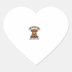 Grumpy Highland Cow Funny Offline Mood Shirt Heart Sticker