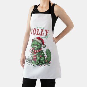 Grumpy Holiday Cat Apron