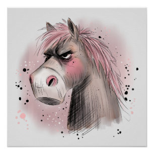 Grumpy Horse Poster