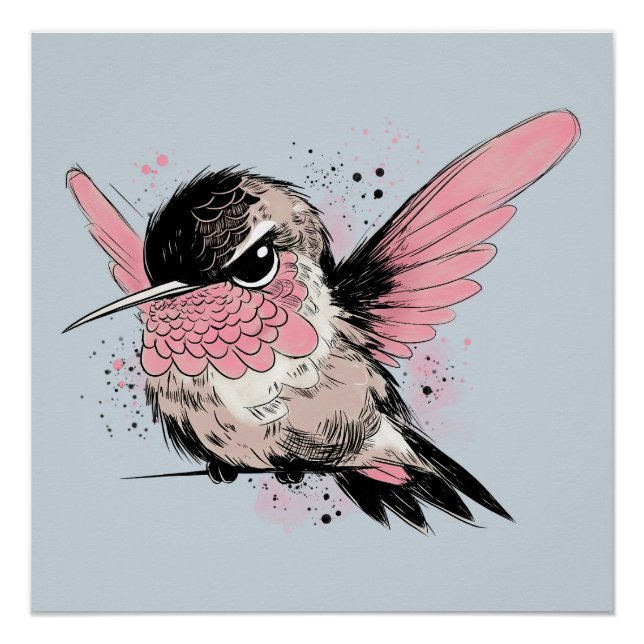 Grumpy Hummingbird Poster (Front)