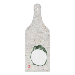 Grumpy Japanese Frog Toad 19th Century  Cutting Board
