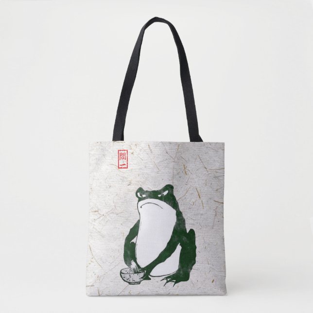 Grumpy Japanese Frog Toad 19th Century  Tote Bag (Front)