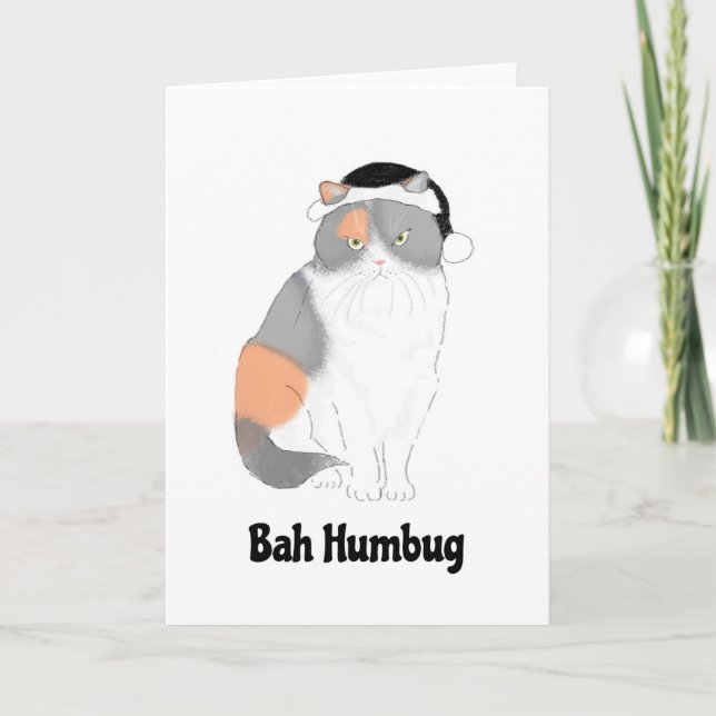 Grumpy Katie bah humbug Christmas card (Front)