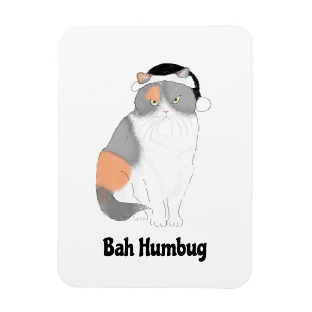 Grumpy Katie bah humbug Christmas fridge magnet (Vertical)