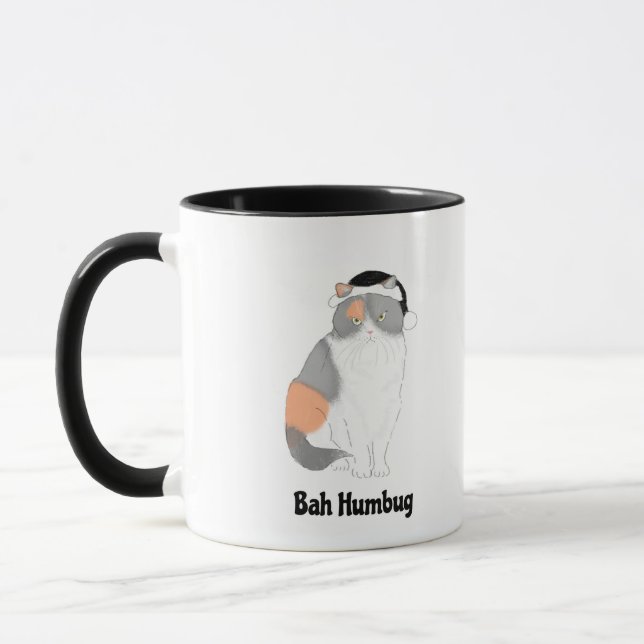 Grumpy Katie bah humbug Christmas mug (Left)