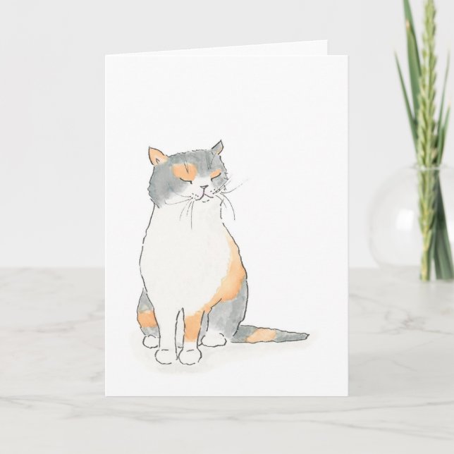 Grumpy Katie cat card (Front)